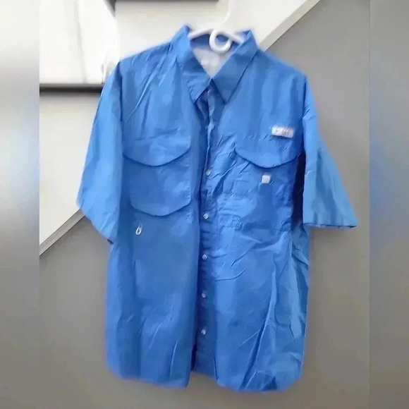 Columbia PFG Blue Cotton Vented Button Up Size XL Fishing - Picture 3 of 6